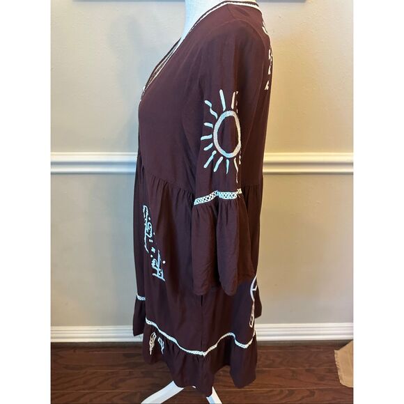 Women's Ariat Embroidered Stories Deep Mahogany Dress Size Medium - Picture 6 of 9